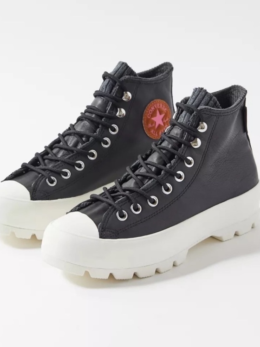 Converse Chuck Taylor Women's Black Leather Lugged  Gore-Tex High-Top Sneakers - Picture 4 of 15